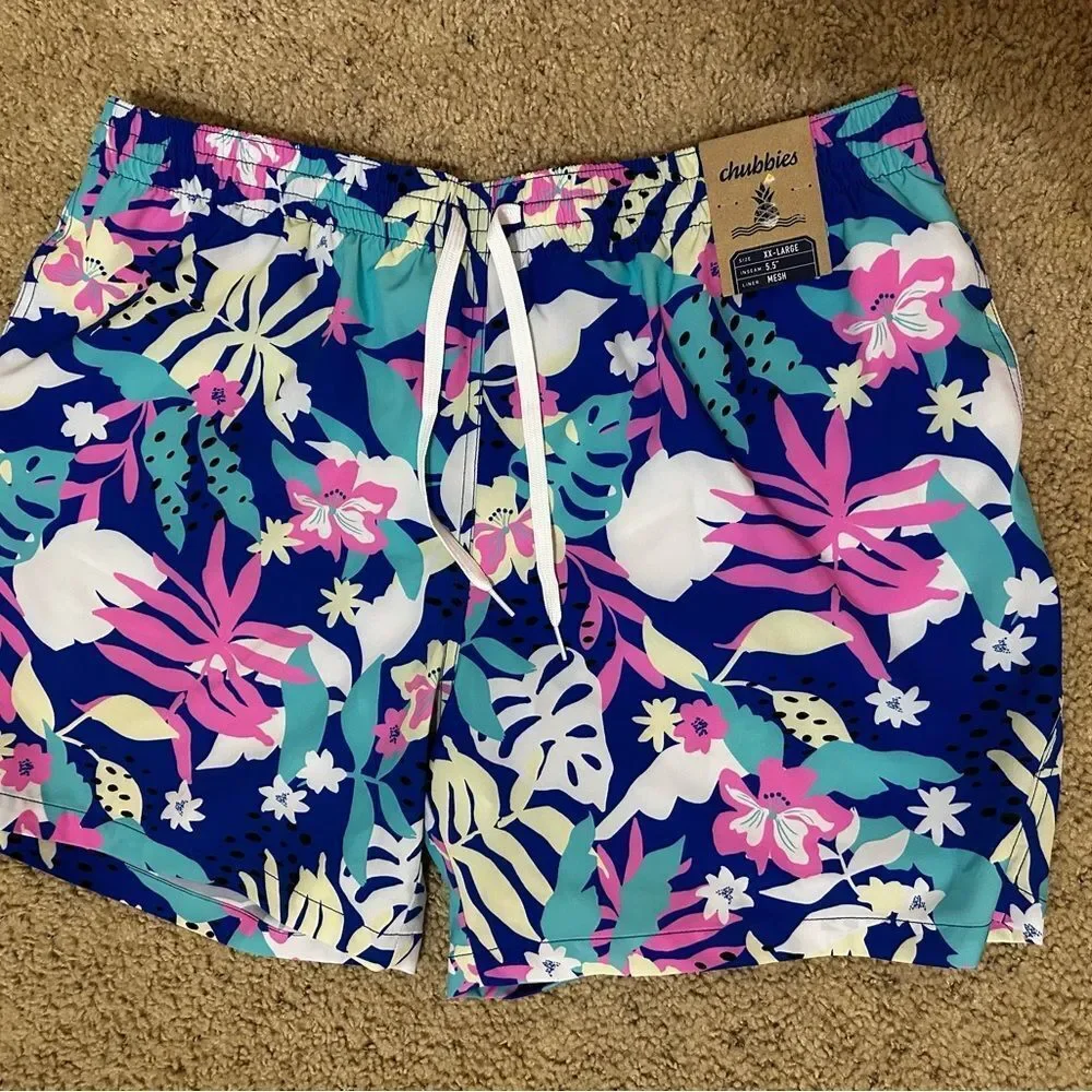 NWT New Chubbies The Floral Surprises 5.5” Classic Swim Trunk Mens Size XXL